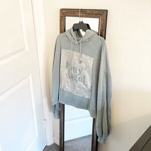 Public Library Party Angel cropped hoodie